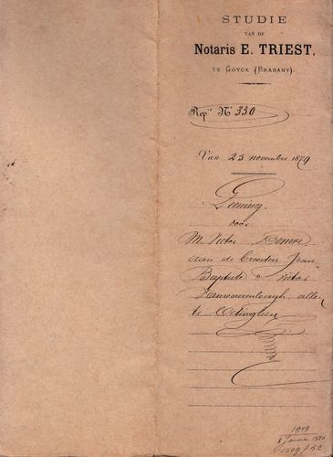 Kaft van 18791125 - Leening - Van Vaerenbergh
